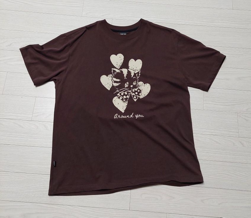 MUSINSA | CPGN STUDIO Heart Luna Short Sleeve T-shirt Navy