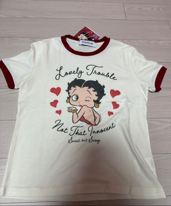 Tシャツ・カットソー ULKIN CANVAS Betty Boop Sweet Ceci Tight Ringer Short Sleeve MUSINSA | ULKIN CANVAS Betty Boop Sweet Ceci Tight Ringer