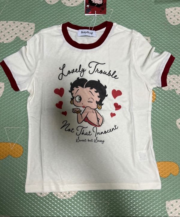 Tシャツ・カットソー ULKIN CANVAS Betty Boop Sessie One Tight Fit Ringer Short Sl MUSINSA | ULKIN CANVAS Betty Boop Sessie One Tight Fit