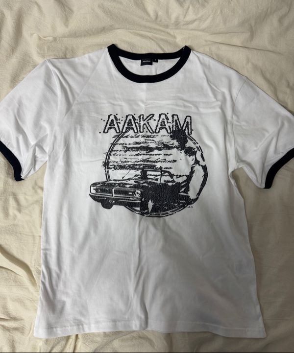 MUSINSA | AAKAM Cracked Car Ringer Top (White)