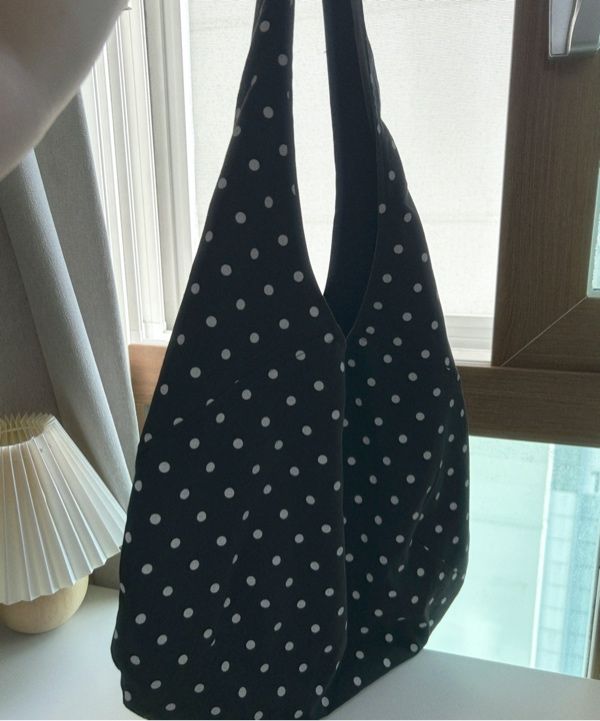 トートバッグ [KEYMISERY] Reversible Dot Tote Bag MUSINSA | KEYMISERY Reversible Dot Tote Bag (Black)