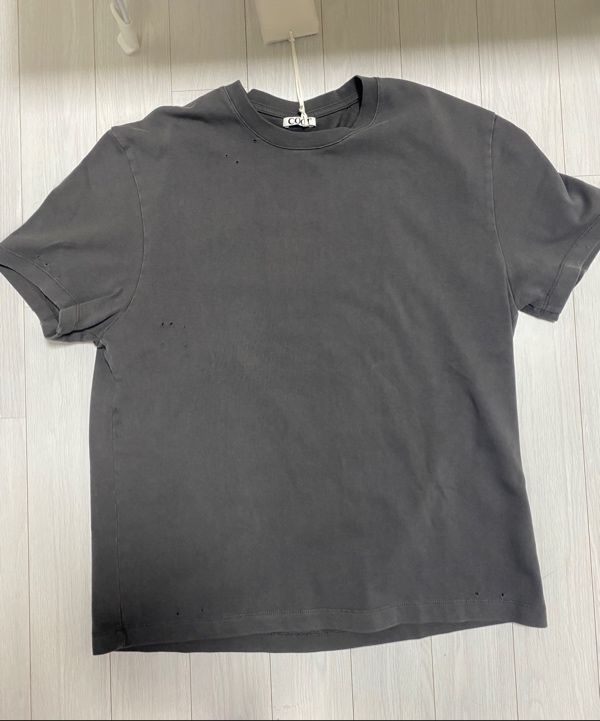 【COOR】 Damaged crop t-shirt / 追跡付 MUSINSA | COOR Damaged Crop T-Shirt (Washed Charcoal Grey)