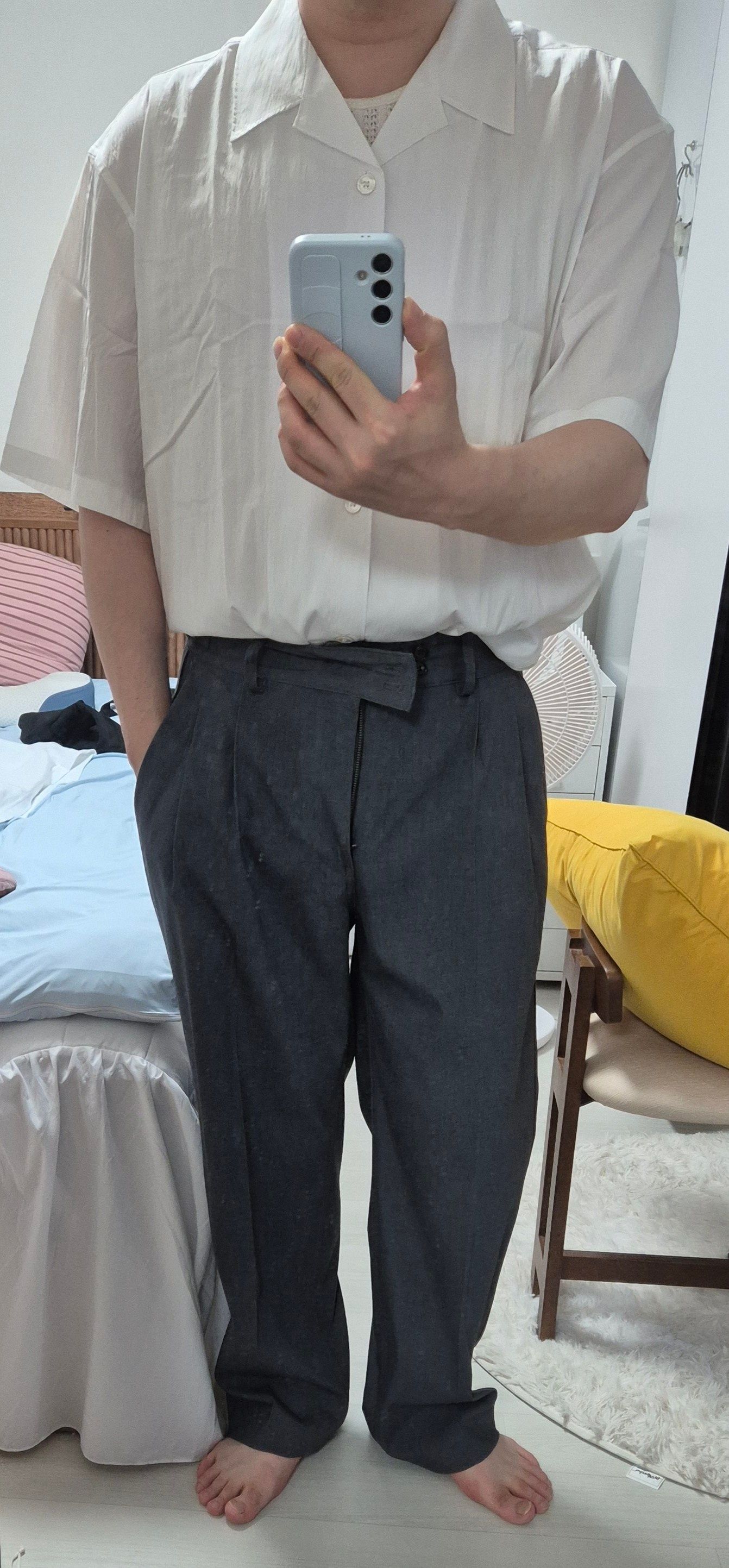 【COOR】 Natural Wrinkle Open Collar Shirt / 追跡付 COOR Natural Wrinkle Open Collar Shirt - White – Dapper