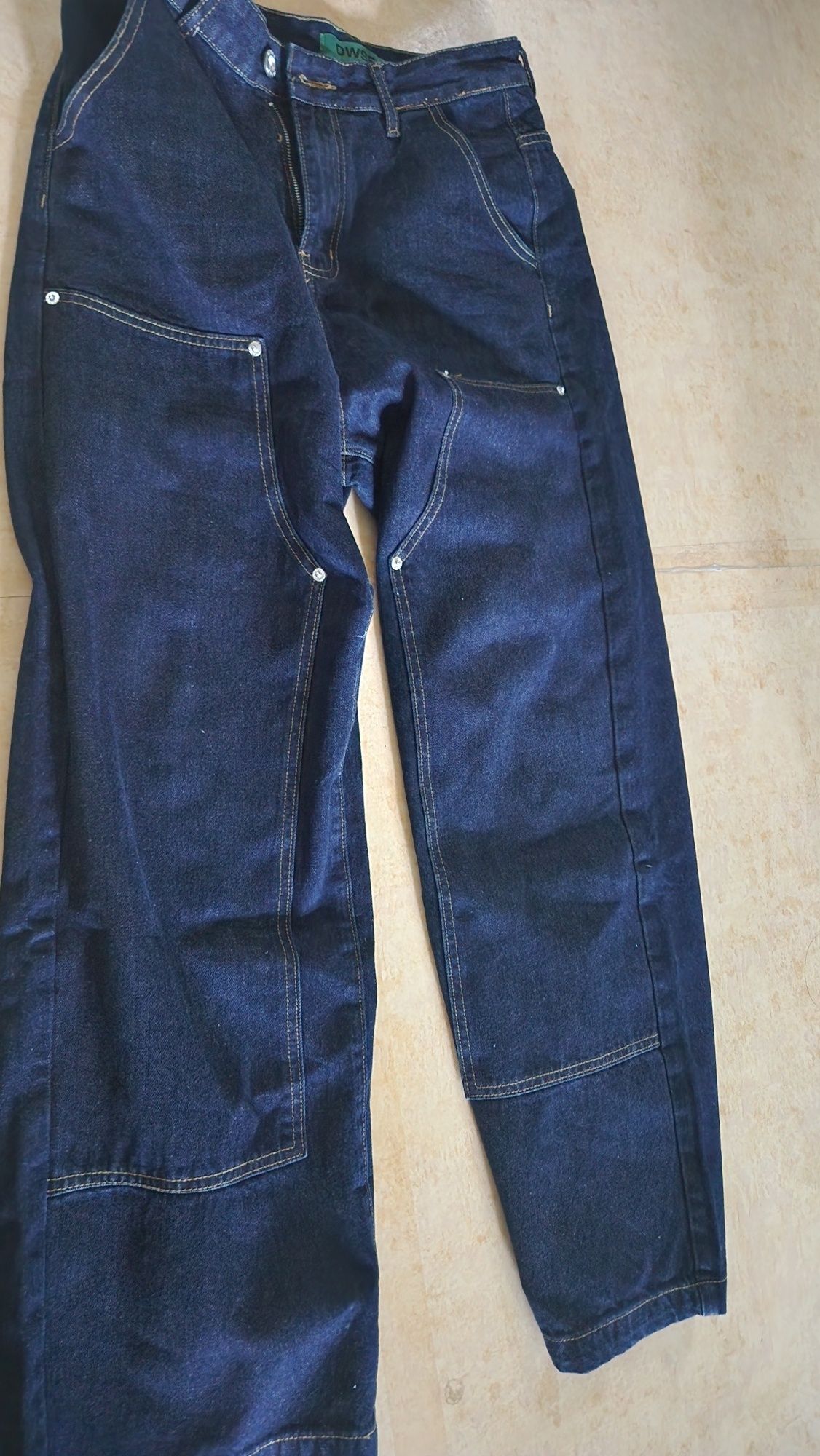 MUSINSA | DWS COMPANY Double Knee Denim Pants (Indigo)