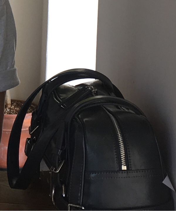 MUSINSA | MATIN KIM BIKER DETAIL MEDIUM SHOULDER BAG IN CHARCOAL