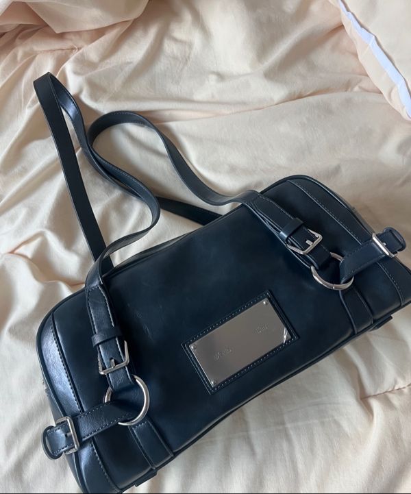 MUSINSA | MATIN KIM BIKER DETAIL MEDIUM SHOULDER BAG IN CHARCOAL