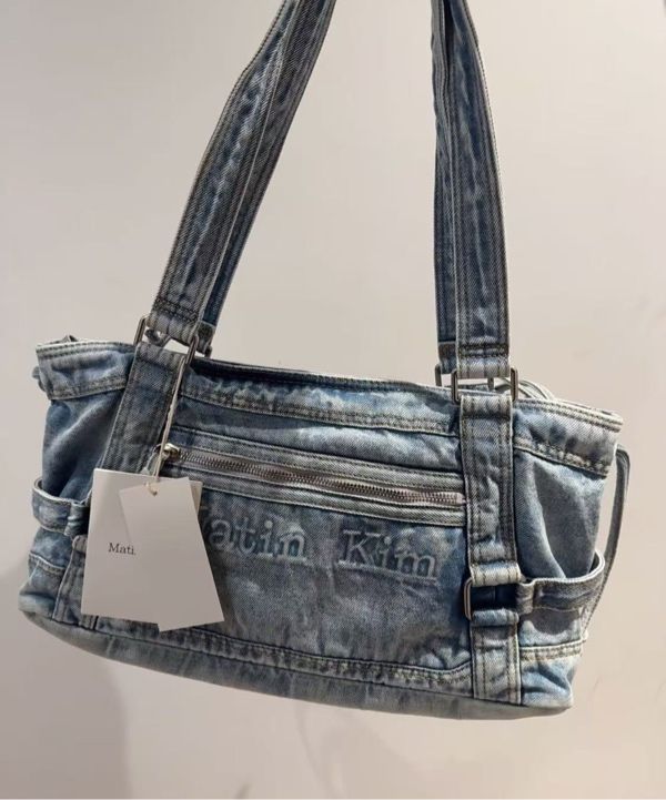 MUSINSA | MATIN KIM MATIN WASHED DENIM SQUARE BAG IN LIGHT BLUE