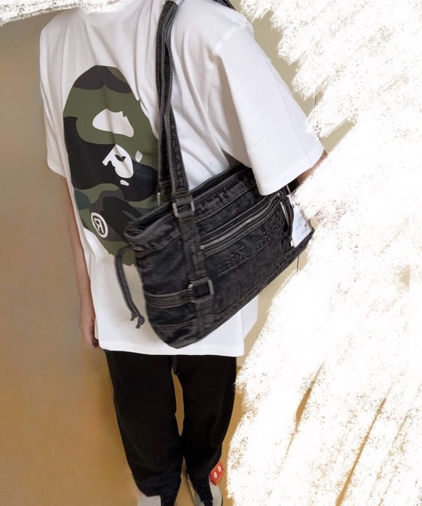 MUSINSA公式 | MATIN KIM MATIN WASHED DENIM SQUARE BAG IN BLACK