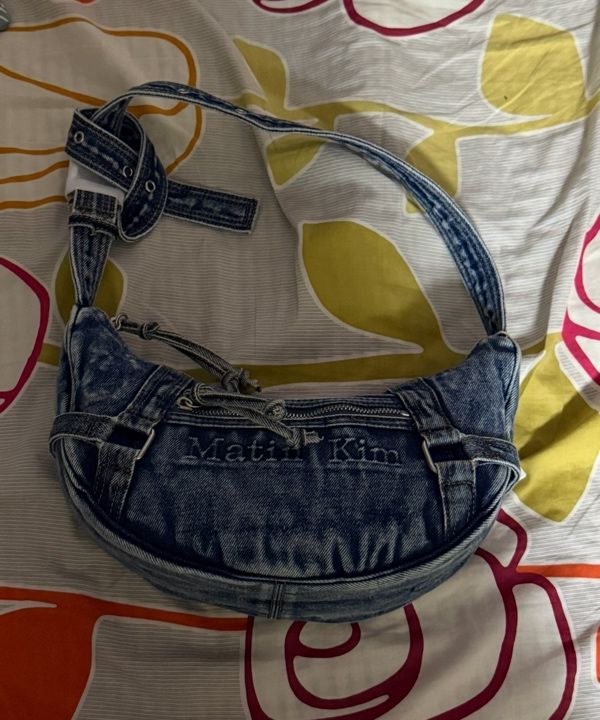 MUSINSA | MATIN KIM MATIN WASHED DENIM MINI HOBO BAG IN BLUE