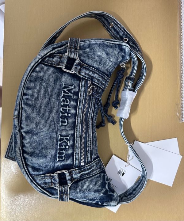 ショルダーバッグ・ポシェット [MATINKIM]matte washed denim mini hobo bag in black MATIN WASHED DENIM MINI HOBO BAG IN BLACK – Matin Kim