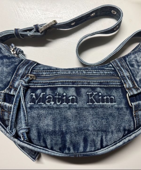 MUSINSA | MATIN KIM MATIN WASHED DENIM MINI HOBO BAG IN BLUE
