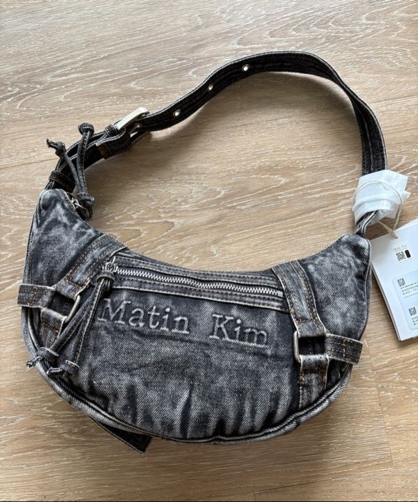 MUSINSA | MATIN KIM MATIN WASHED DENIM MINI HOBO BAG IN BLUE