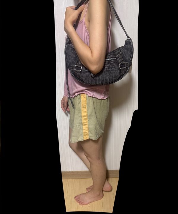 ショルダーバッグ・ポシェット [MATINKIM]matte washed denim mini hobo bag in black MUSINSA公式 | MATIN KIM MATIN WASHED DENIM MINI HOBO BAG IN