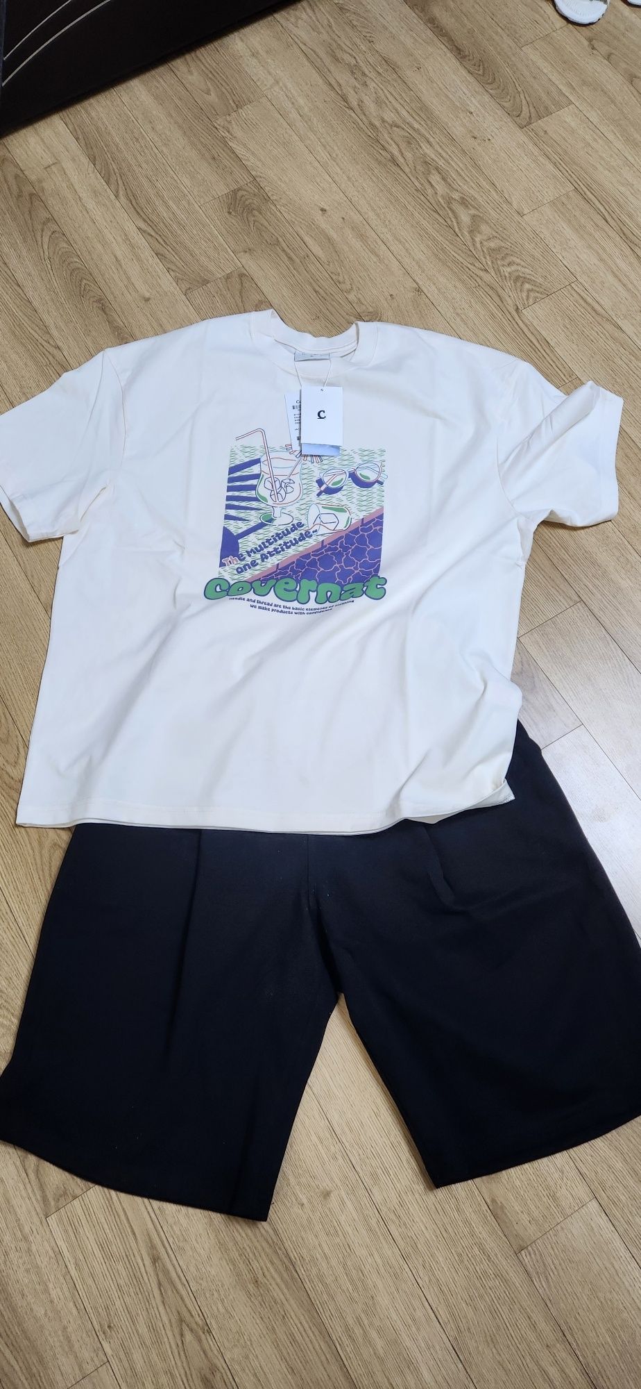 MUSINSA | COVERNAT Cool Cotton Vacation Graphic T-Shirt Ivory