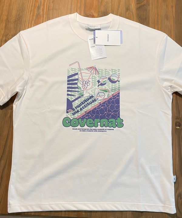 ★COVERNAT★ Cool Cotton Vacation Graphic T-Shirt Ivory CO25 MUSINSA | COVERNAT Cool Cotton Vacation Graphic T-Shirt Ivory