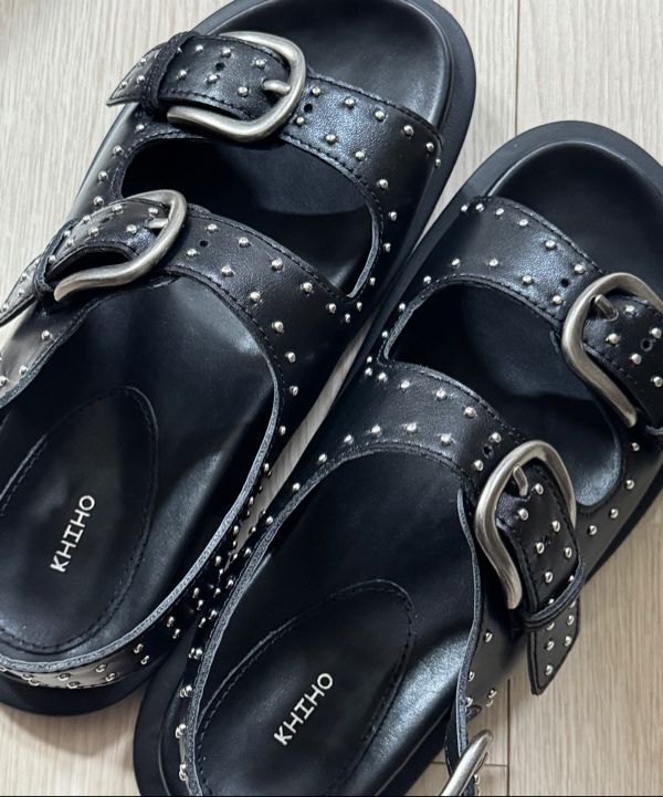 【KHIHO】TRINITY BUCKLE SANDALS サンダル MUSINSA | KHIHO Trinity Buckle Sandals Black