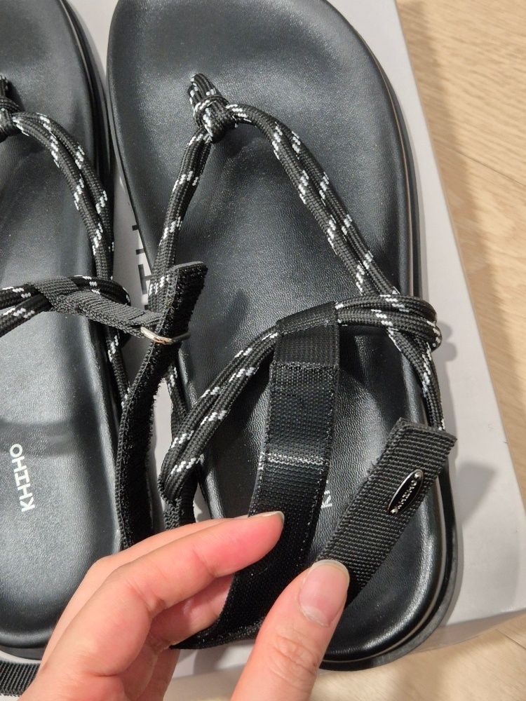 MUSINSA | KHIHO Easy Rope Sandals Black