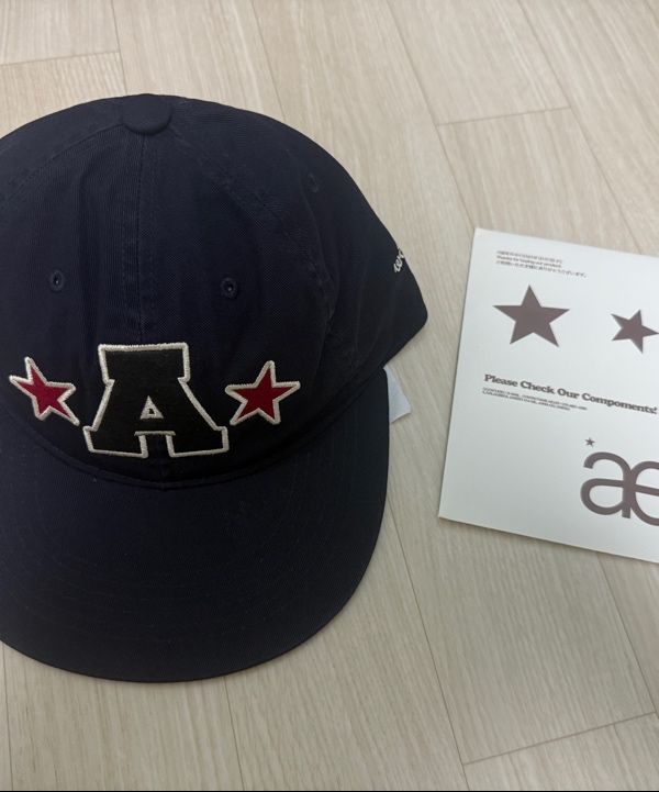 MUSINSA公式 | AEAE WASHED CAPITAL LOGO CAP [NAVY]