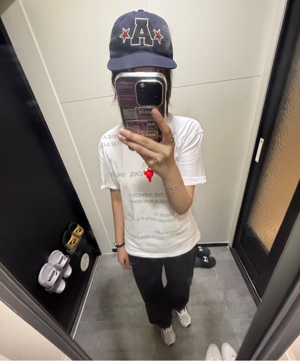 MUSINSA | AEAE WASHED CAPITAL LOGO CAP [NAVY]