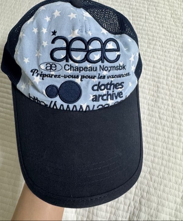 MUSINSA | AEAE WEB LOGO STAR MESH CAP [GREY]