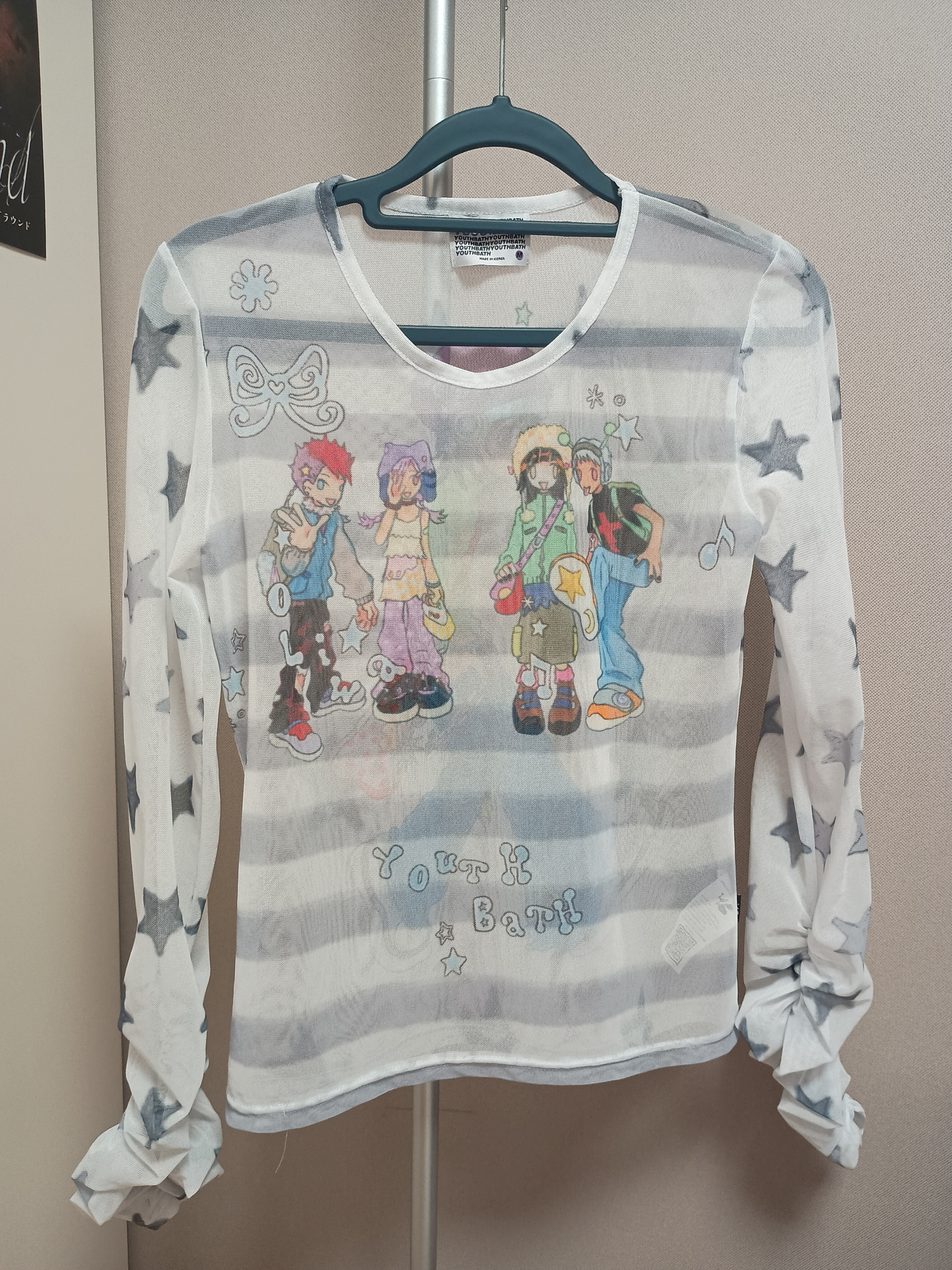 MUSINSA | YOUTHBATH YB x Oliwa Mesh Graphic Stripe Top