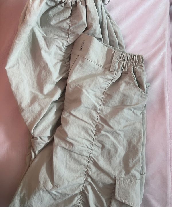 MUSINSA | KHAKIPOINT Shirring Parachute Pants (black)