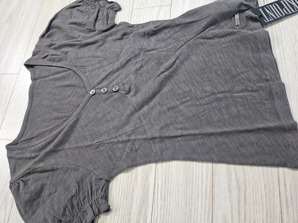 韓国人気 パフスリーブ ロゴT[KHAKIPOINT] PUFF SLUB T-SHIRT MUSINSA公式 | KHAKIPOINT Puff Slub T-shirt (charcoal)