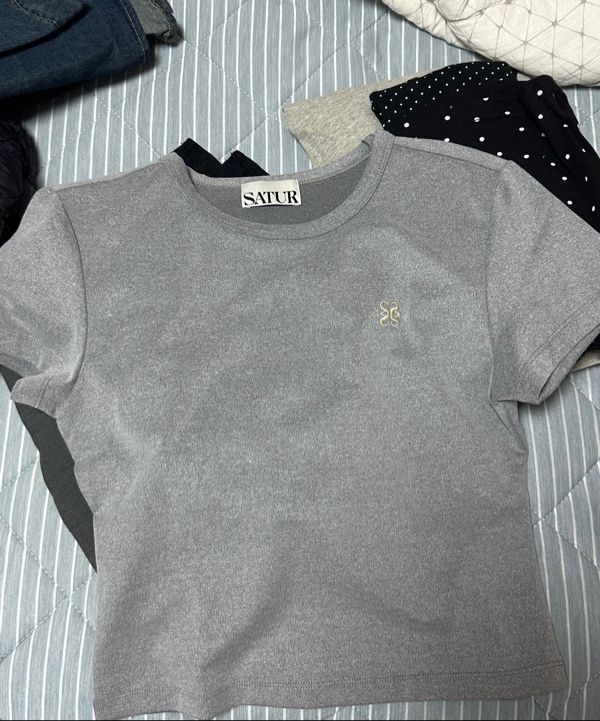 Tシャツ・カットソー SATUR W Essential Basic Logo Short Sleeve T-Shirt Mint SA252 MUSINSA | SATUR (W) Essential Basic Logo Short Sleeve T