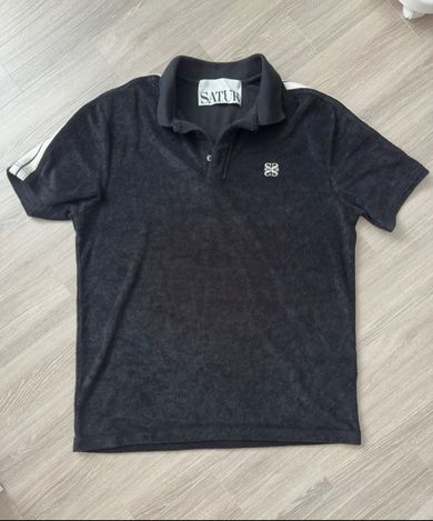 MUSINSA | SATUR Lawton Terry Pique Polo Short Sleeve T-Shirt Black