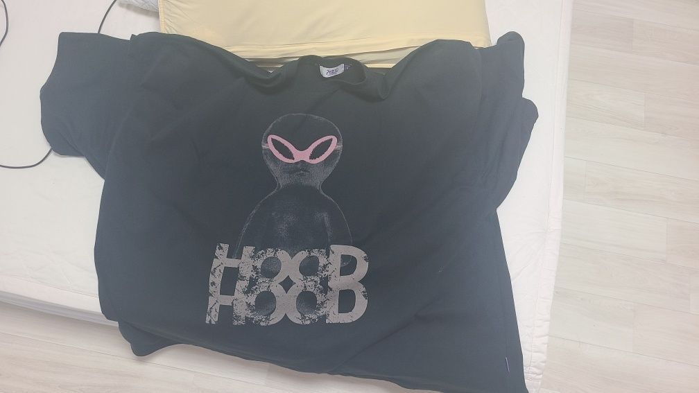 MUSINSA | HOODHOOD BLACK Alien Graphic Overfit Short Sleeve