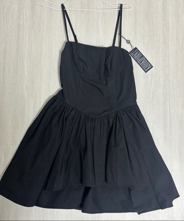 MUSINSA | KHAKIPOINT Flare Layered Mini Dress (black)