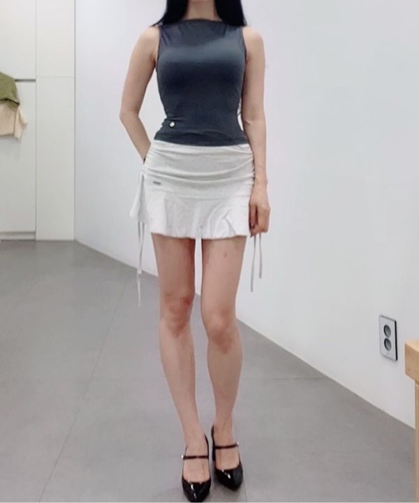 ★KHAKIPOINT★ Ribbon Shirring Skirt_2Colors MUSINSA | KHAKIPOINT Ribbon Shirring Skirt (black)