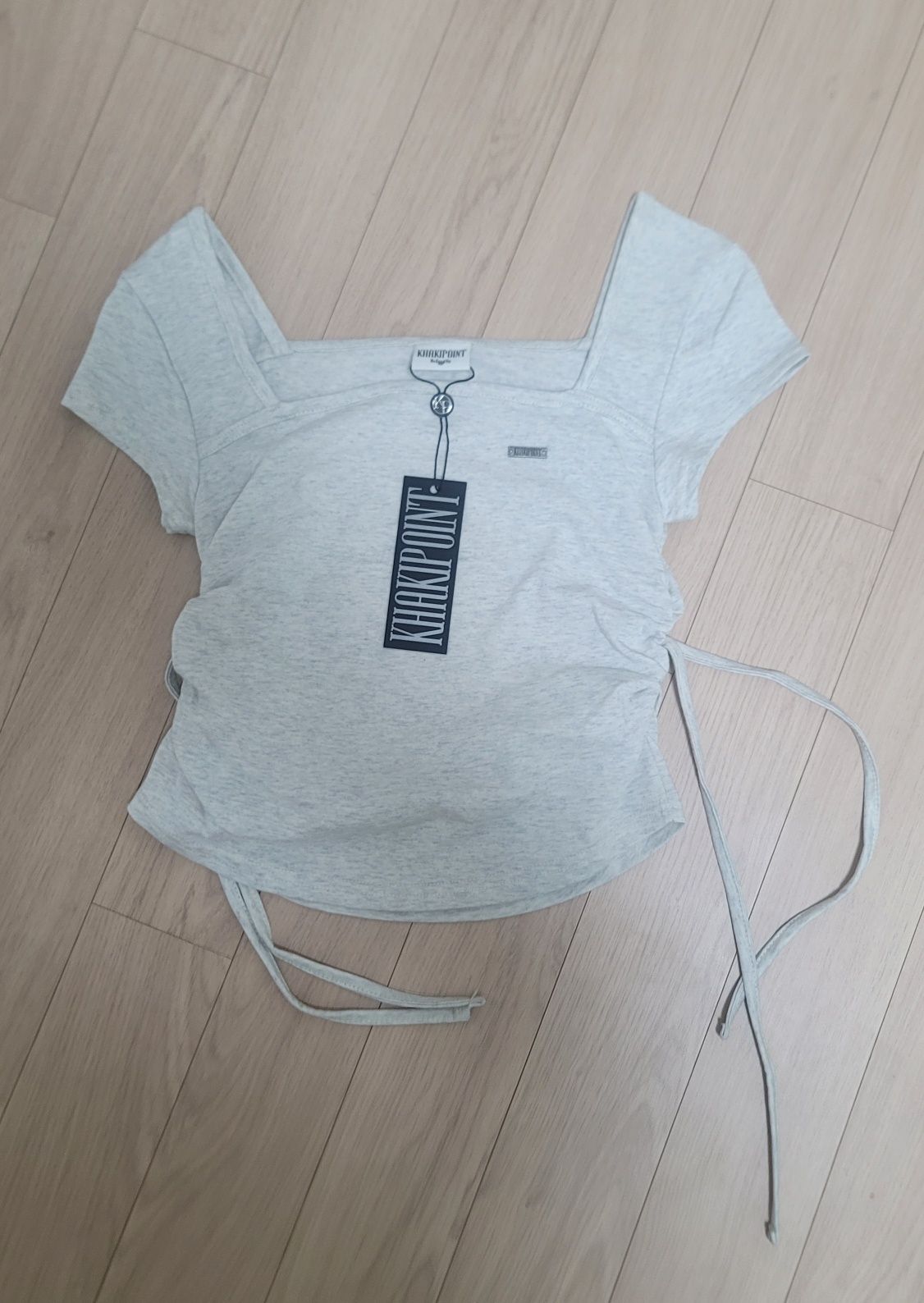 KHAKIPOINT ■ Ribbon Shirring T-shirt MUSINSA | KHAKIPOINT Ribbon Shirring T-shirt (melange)