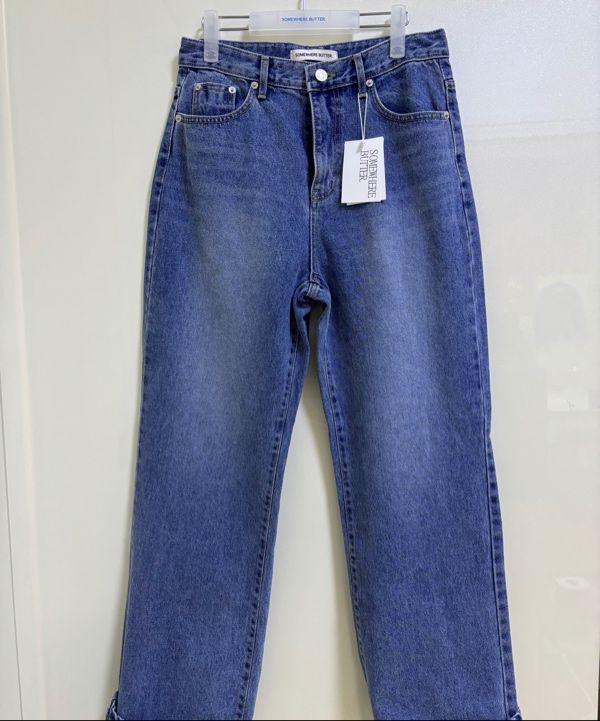 SOMEWHERE BUTTER ♥ Ten Wide Denim Pants /追跡付 MUSINSA公式 | SOMEWHEREBUTTER Ten Wide Denim Pants - Middle Blue