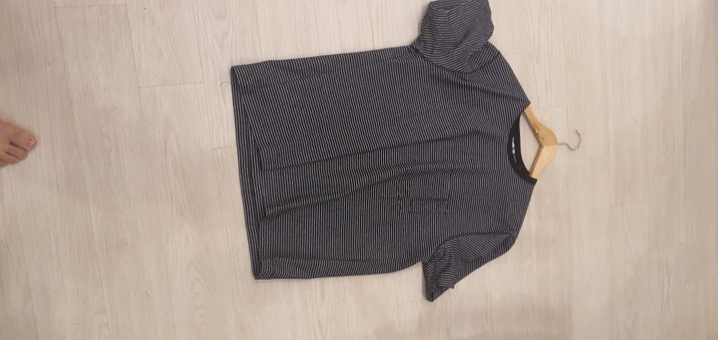 MUSINSA公式 | COOR Cotton Pinstripe T-Shirt (Black)