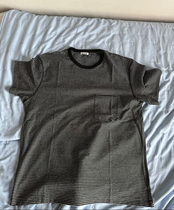 MUSINSA公式 | COOR Cotton Pinstripe T-Shirt (Black)