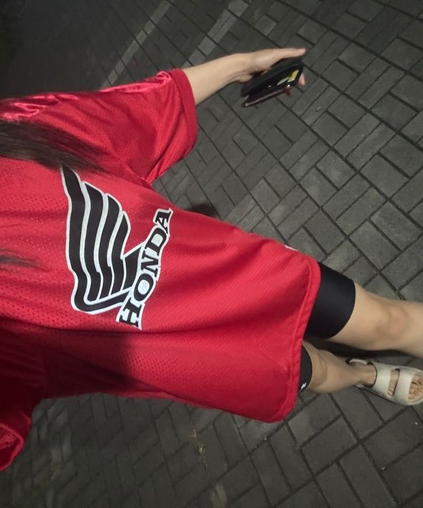 MUSINSA | Honda Motorcycle Original Wing logo Mesh T-shirt