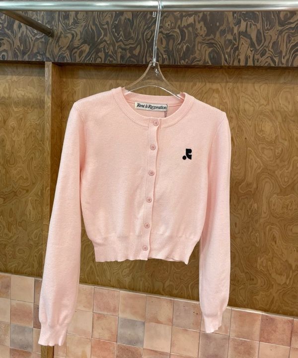 MUSINSA公式 | REST&RECREATION RR CROPPED KNIT CARDIGAN - PINK