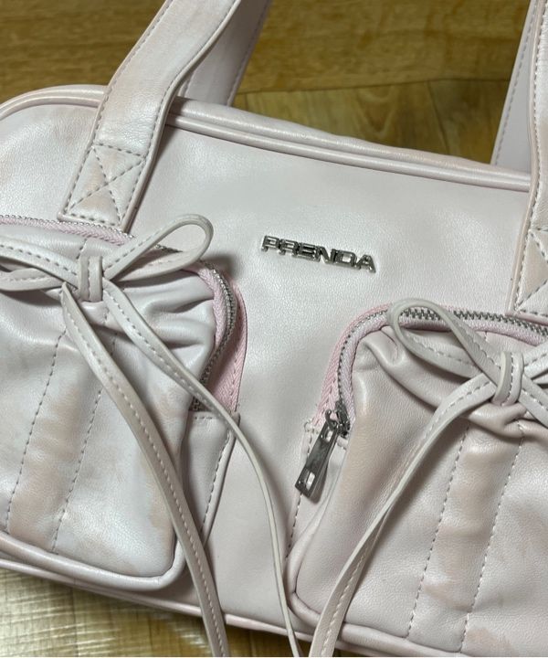 【PRENDA】 LEATHER POCKET SHIRRING RIBBON BAG / 追跡付 MUSINSA | PRENDA LEATHER POCKET SHIRRING RIBBON BAG BLACK