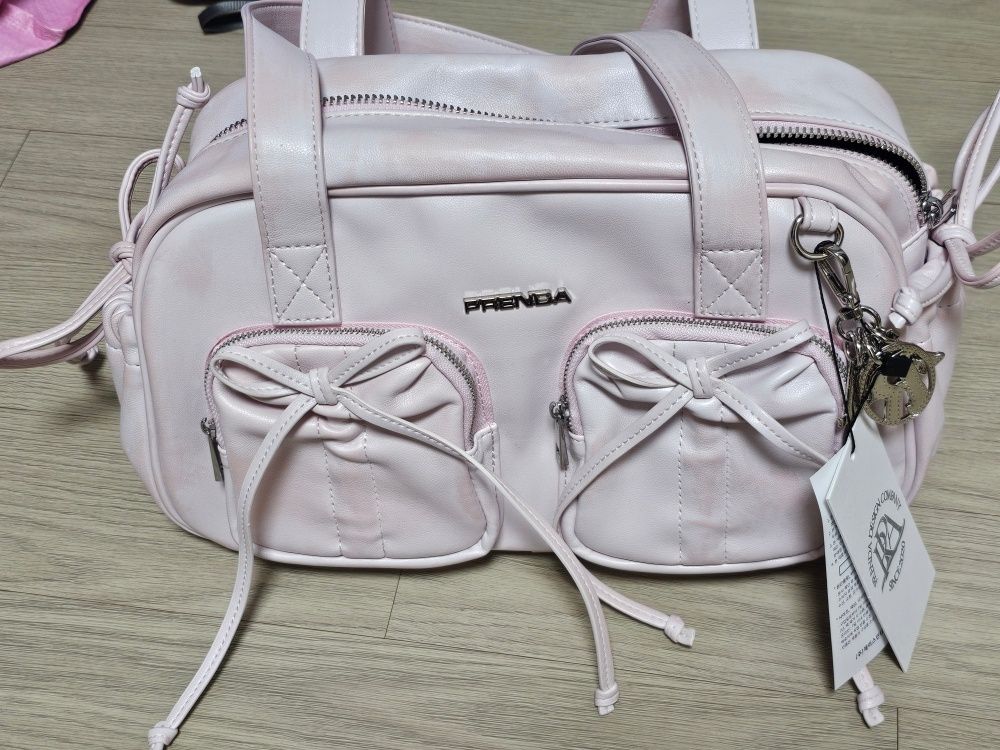 MUSINSA公式 | PRENDA LEATHER POCKET SHIRRING RIBBON BAG BLACK