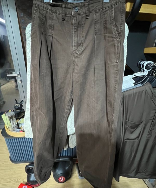 MUSINSA | DNSR Belted Herringbone Pants Beige