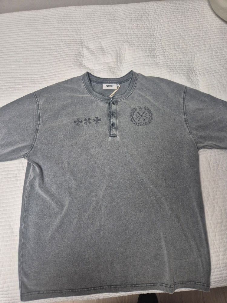 ◆XTONZ Clover Vintage Washing Henley Neck T-Shirt/3色◆ MUSINSA | XTONZ XTT141 Clover Vintage Washing Henley Neck T