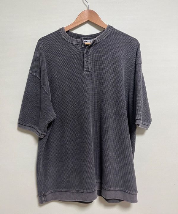 ★XTONZ★ XTT144 Vintage Washed Waffle Henley Neck T-Shirt N MUSINSA | XTONZ XTT144 Vintage Washed Waffle Henley Neck T