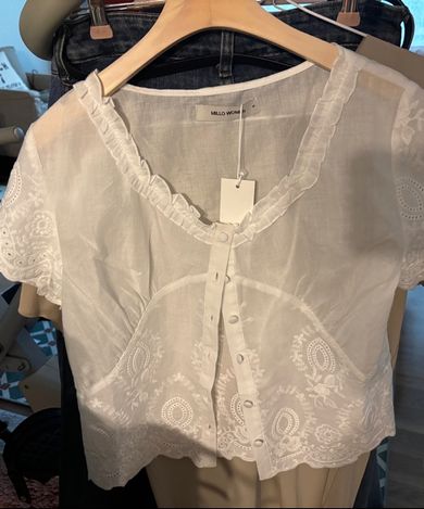 MUSINSA公式 | MILLO WOMEN スカラップレースブラウス[ホワイト]