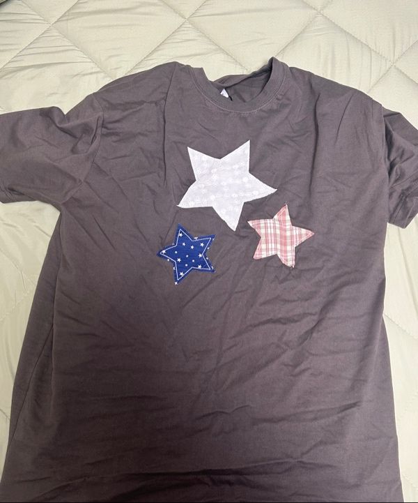 MUSINSA | RONRON STAR PATCH MIXED APPLIQUE APPLIQUE T SHIRT