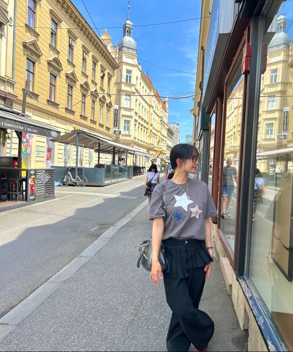 MUSINSA公式 | RONRON OFF BALANCE PLEAT LAYERED PANTS BLACK