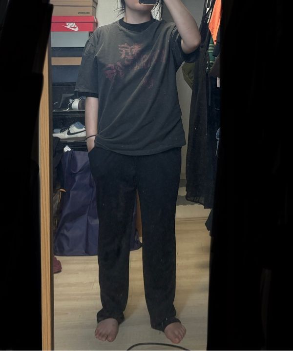 MUSINSA | TRAVEL Glitched Voyage Pigment Ringer Short Sleeve