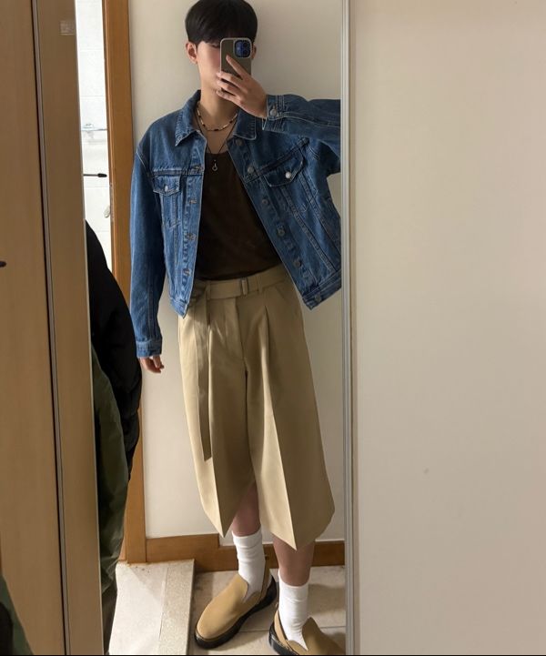 [DNSR] Belted Bermuda Slacks /追跡付 MUSINSA | DNSR Belted Bermuda Slacks Beige