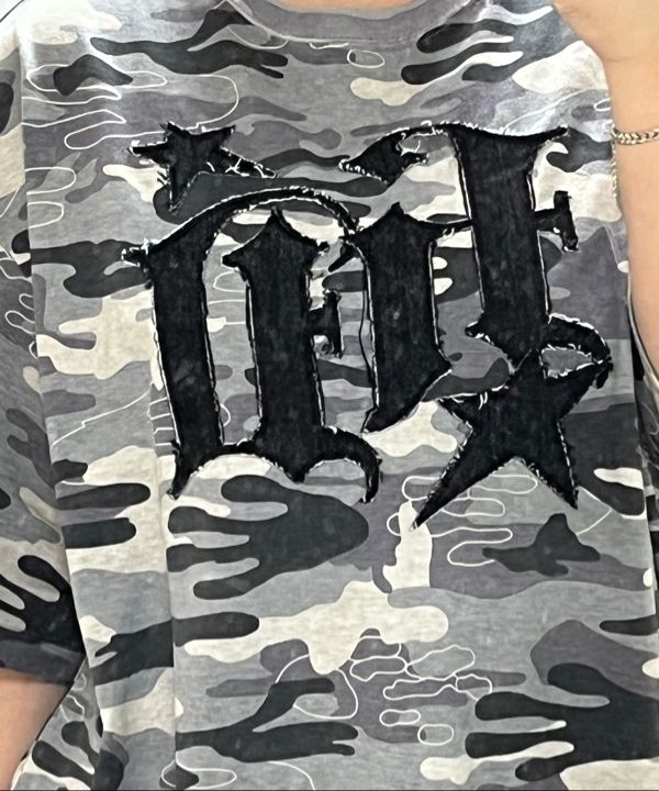 HOODHOOD ♥ HD denim applique t-shirt /追跡付 MUSINSA公式 | HOODHOOD HD Denim Applique Short Sleeve T