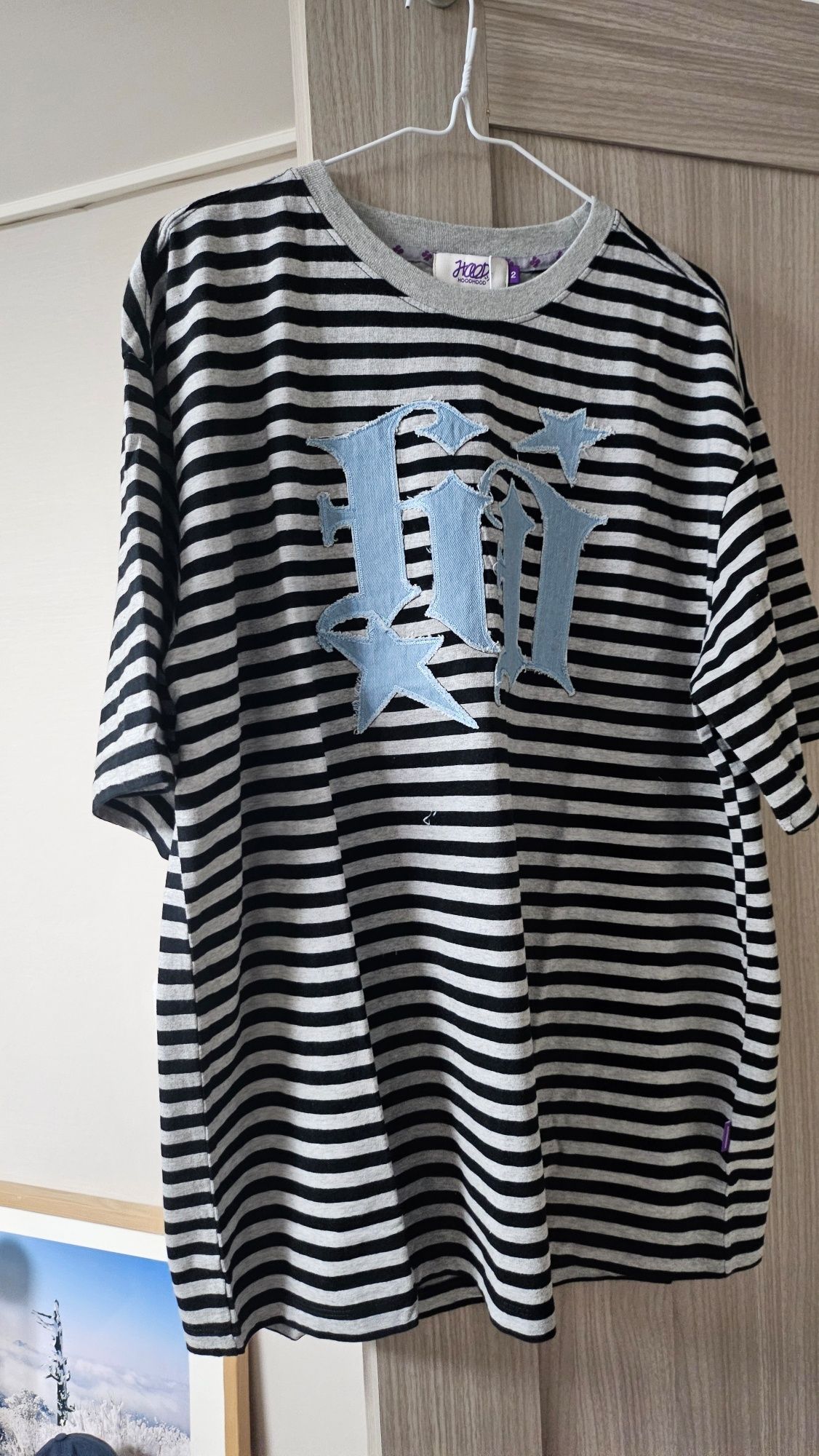 HOODHOOD ♥ HD denim applique t-shirt /追跡付 HOODHOOD ♥ HD denim applique t-shirt /追跡付 (HOODHOOD/T